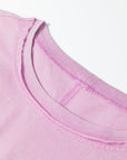 Mineral Wash Drop Shoulder Raw Edge Tee