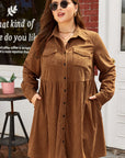 Galilea Corduroy Full Collared PLUS Shirt