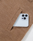Solid Corduroy Button-Up Long Sleeve Jacket