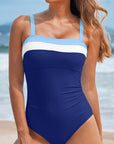 Colorblock Square Neckline One-Piece Swimsuit