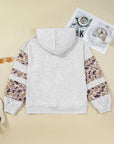 Plus Size Camo Patchwork Asymmetric Sleeve Hoodie