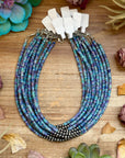 Sterling Silver Pearls choker and Purple Dolomite Heishi