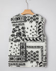 Western Paisley Sherpa Pocketed Vest