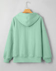 Solid Cable Textured Long Sleeve Baggy Hoodie