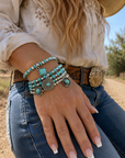 Silver and Fashion Turquoise Charm Bracelet Stack