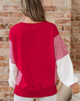 Stripe Patchwork Long Sleeve Colorblock Sweatshirt