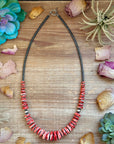 23” Red Spiny Graduated Necklace