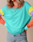 Colorblock Patchwork Long Sleeve Top