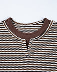 Stripe Textured Knit Long Sleeve T-Shirt
