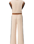 Colorblock Cap Sleeve Tee and Pants Set