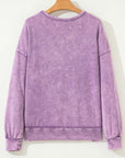 Solid Bow Patchwork Mineral Wash Sweatshirt