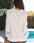 Peace Drop Shoulder Wide Sleeve Casual Top