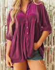 Alilana Tunic Babydoll Velvet Shirt