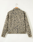 Leopard Denim Button Down Jacket