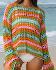 Cora Stripe Open Knit Sweater