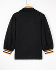 Keziah Patchwork Polo Collar Pullover