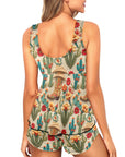 Baha Ranch Cactus and Boots Tankini Boy Shorts Swim Set