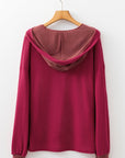 River Waffle Hooded Long Sleeve Top