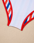 Americana Stripe Cutout Spaghetti Strap Swimsuit
