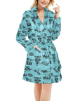 Baha Ranch Blue Cowboy Print Western Bath Robe