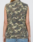 Camo Denim Cargo Pocket Buttoned Vest