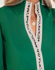 Everly Flounce Sleeve Trim Blouse