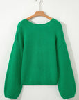 Raven Backless Bubble Sleeve Sweater