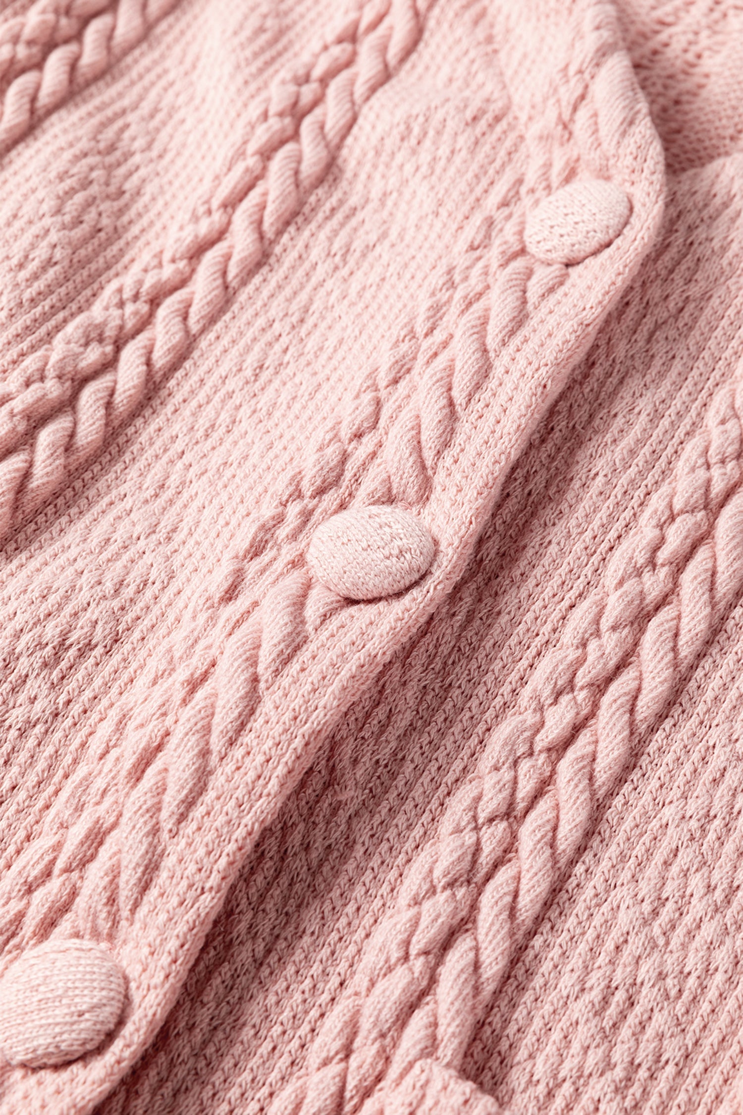 Cable Knit V-Neck Cardigan and Shorts Set