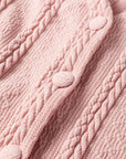 Cable Knit V-Neck Cardigan and Shorts Set