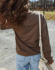 Solid Button Front V-Neck Cardigan