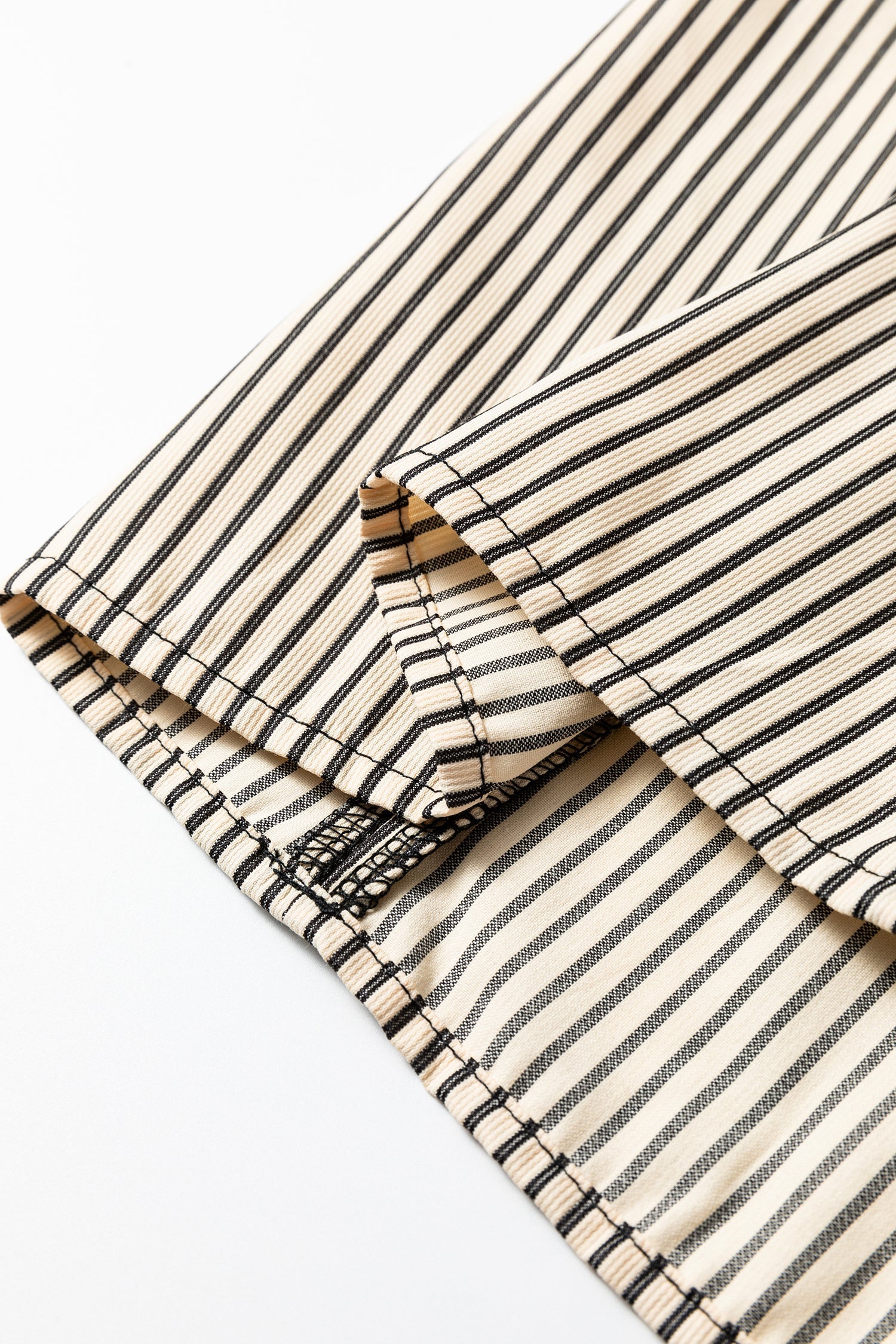 Stripe Patchwork Chest Pocket Mini Shirt Dress