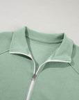 Solid Zip-Up Jacket and Drawstring Pants Set