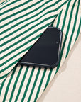 Stripe V-Neck Zip Front Midi Dress