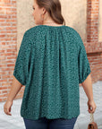 Plus Size Boho Floral Boho Notch V-Neck Top