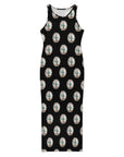 Baha Ranch Silver Concho Slit Maxi Dress