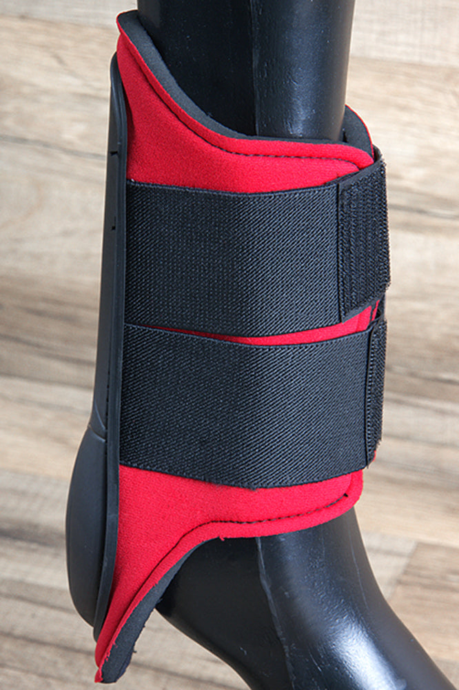 Large Hilason Western Horse Tack Protective Pvc Ankle Leg Boot Red &amp; Black