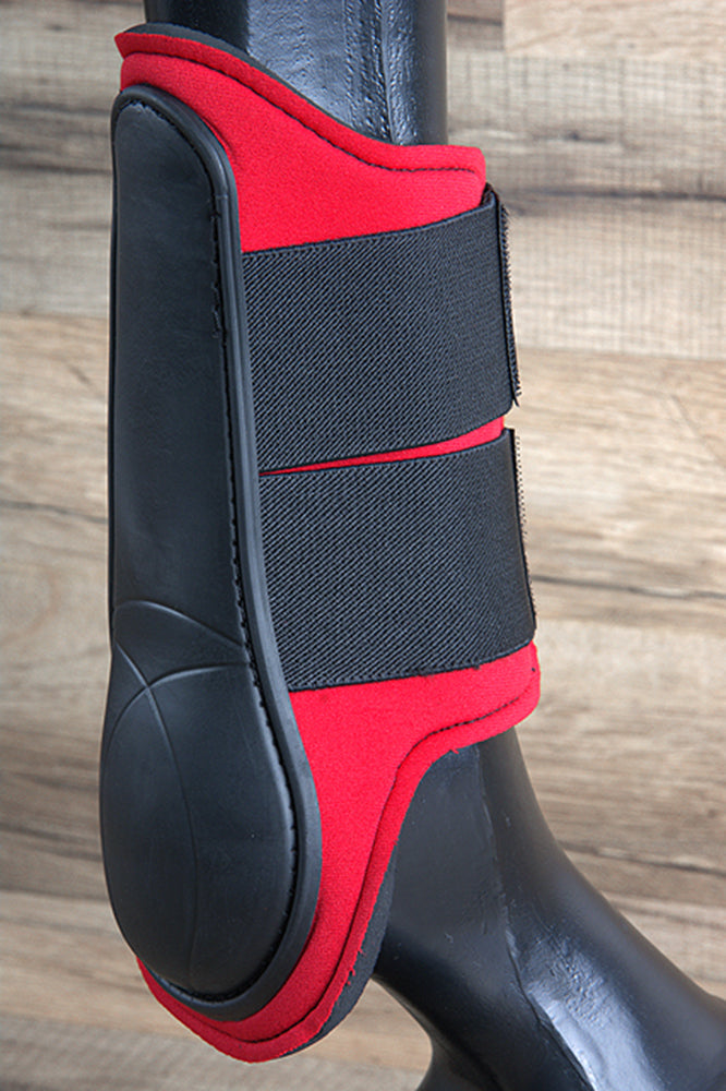 Large Hilason Western Horse Tack Protective Pvc Ankle Leg Boot Red &amp; Black