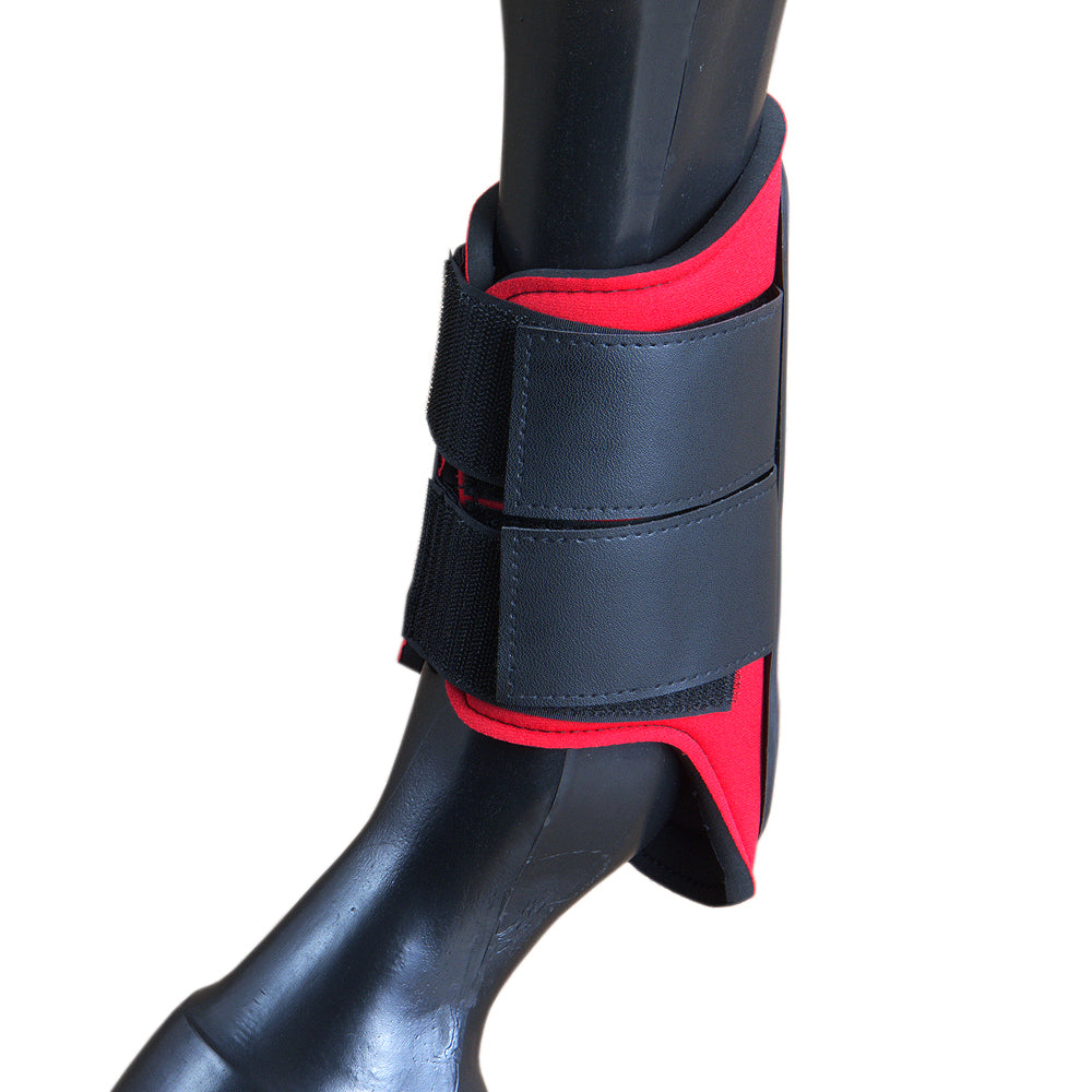 Large Hilason Western Horse Tack Protective Pvc Ankle Leg Boot Red &amp; Black