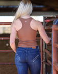 RIBBED ALL-IN-ONE TANK | MOCHA