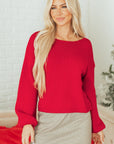 Addison Backless Bubble Sleeve Sweater