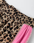 Leopard Contrast Trim Top and Pant Set