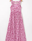Floral Cutout Back Empire Waist Maxi Dress