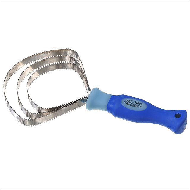 Tough 1 Horse Great Grips Metal Curry Comb Steel 3 Blade Blue Light