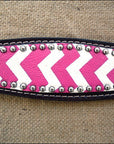 HILASON Western Horse Genuine Leather Headstall & Breast Collar Set Pink Zigzag