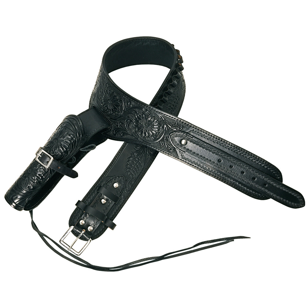 46 In Hilason Western Right Hand Gun Holster Rig 44/45 Cal Leather Cowboy