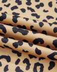 Plus Size Leopard Stripe Patchwork Side Slit Sweatshirt
