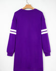 Varsity Stripe Long Sleeve Sweatshirt Dress