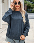 Mineral Wash Drop Shoulder Crewneck Sweatshirt