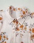 Floral Silky Button-Up Long Sleeve Shirt