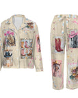 Baha Ranch Danilo Painted Cowgirl Satin Long Pajamas